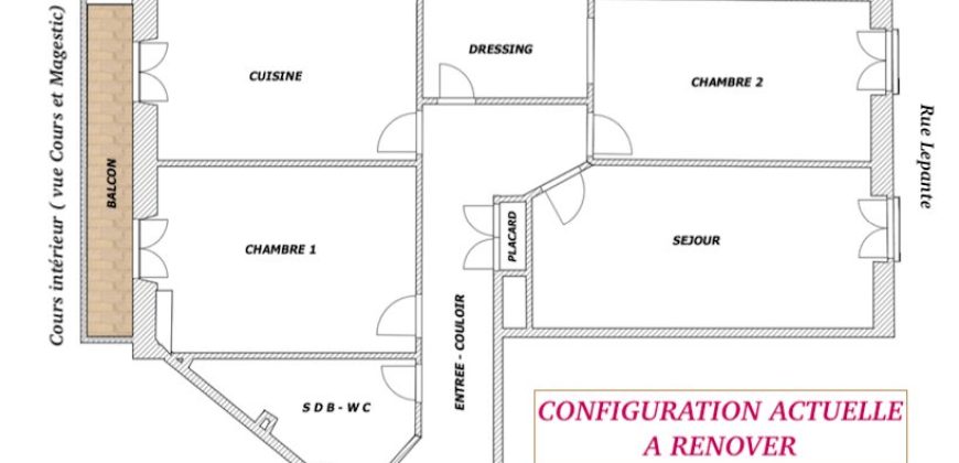 VENDU – 3/4P – Rue LÉPANTE – Bas Cimiez – Étage élevé – Ascenseur – Vue dégagée – Balcon