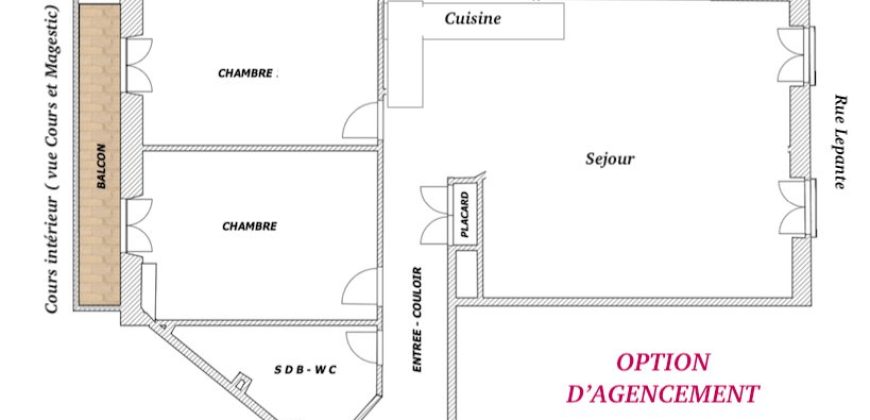 VENDU – 3/4P – Rue LÉPANTE – Bas Cimiez – Étage élevé – Ascenseur – Vue dégagée – Balcon