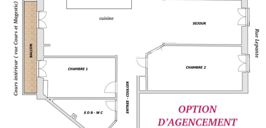 VENDU – 3/4P – Rue LÉPANTE – Bas Cimiez – Étage élevé – Ascenseur – Vue dégagée – Balcon