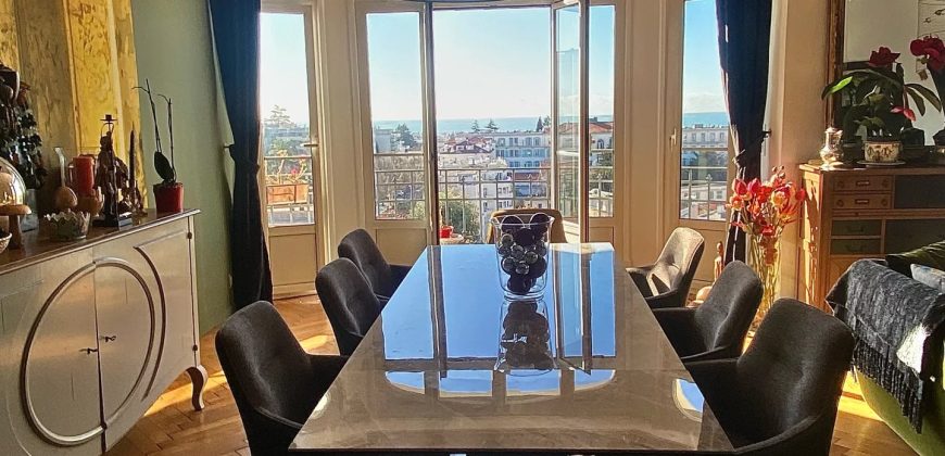 Nice Cimiez – Spacieux bourgeois 4p rénové -157m2- vue Mer – SUD