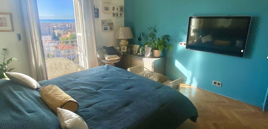 Nice Cimiez – Spacieux bourgeois 4p rénové -157m2- vue Mer – SUD
