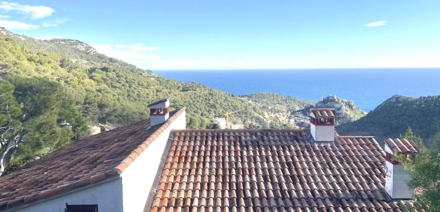 Eze vue Mer, Maison 6p 140m2  à Rénover expo Sud