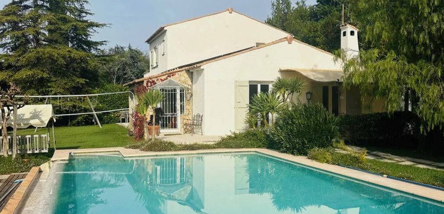 NEW ! Bas Colle-sur-Loup / Villeneuve-Loubet – superbe Villa 7P calme piscine terrain 1185m2 SUD et OUEST.