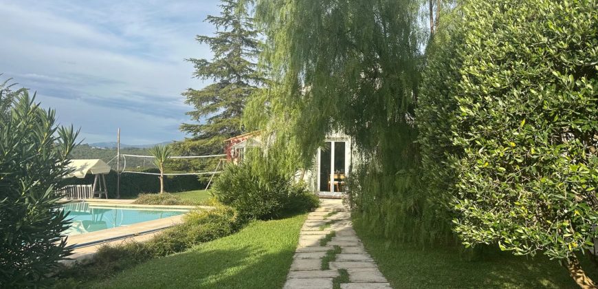 NEW ! Bas Colle-sur-Loup / Villeneuve-Loubet – superbe Villa 7P calme piscine terrain 1185m2 SUD et OUEST.