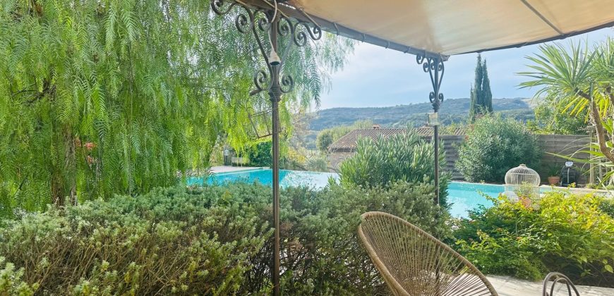 NEW ! Bas Colle-sur-Loup / Villeneuve-Loubet – superbe Villa 7P calme piscine terrain 1185m2 SUD et OUEST.