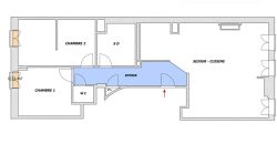 NICE – Wilson/Hôtel des Postes , Superbe 3p rénové de 70m2, dernier étage