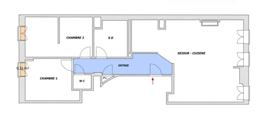 NICE – Wilson/Hôtel des Postes , Superbe 3p rénové de 70m2, dernier étage