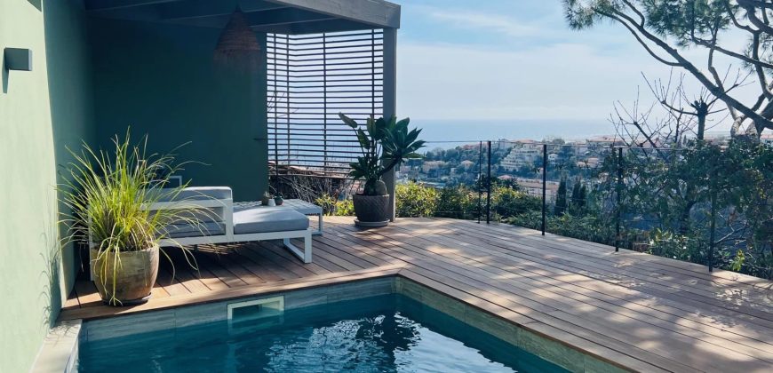 SOUS OPFFRE – Villa 6P parc Estienne d’Orves, vue mer, dépendance, piscine SUD OUEST