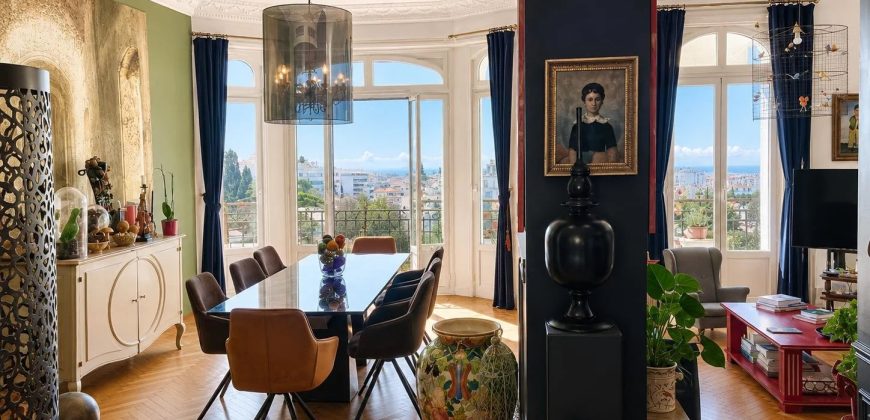 Nice Cimiez – Spacieux bourgeois 4p rénové -157m2- vue Mer – SUD