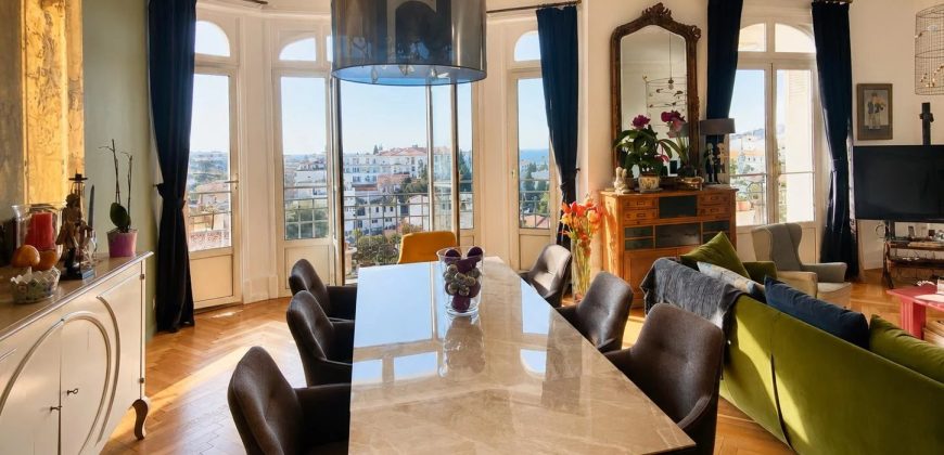 Nice Cimiez – Spacieux bourgeois 4p rénové -157m2- vue Mer – SUD